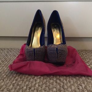 Navy Suede High Heels